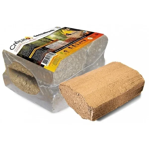 251-high Bûches de bois compressées Tecsabuch Crépito : 100% naturelles (Palette de 1T)