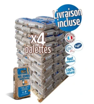 Palette de granulés WOODSTOCK x 3 (198 sacs) de 15 Kg