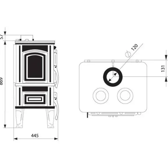 tk3-high Poêle Fonte FERGUSS LUX